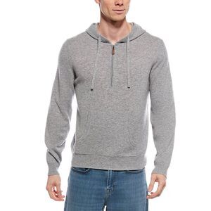 Mette Mens  Cashmere 1-4-Zip Hoodie, Grey